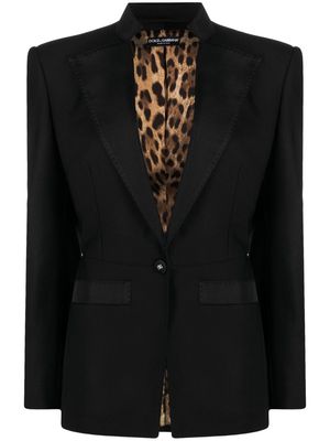 Dolce & Gabbana logo-button slim-cut blazer - Black