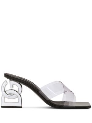 Dolce & Gabbana logo-detail open-toe mules - Silver