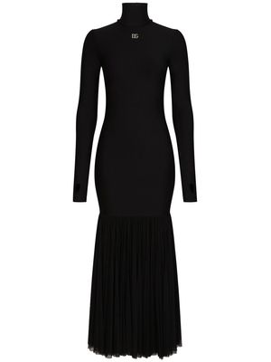 Dolce & Gabbana logo-embellished jersey midi dress - Black