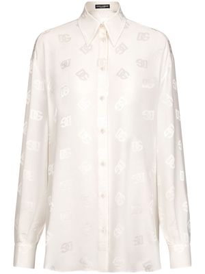 Dolce & Gabbana logo-embellished long-sleeve shirt - White