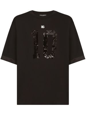 Dolce & Gabbana logo-embellished round-neck T-shirt - Black