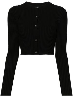 Dolce & Gabbana logo-embossed cropped cardigan - Black
