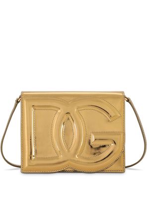 Dolce & Gabbana logo-embossed metallic-effect bag - Gold