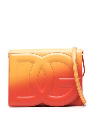 Dolce & Gabbana logo-embossed ombré-print crossbody bag - Orange