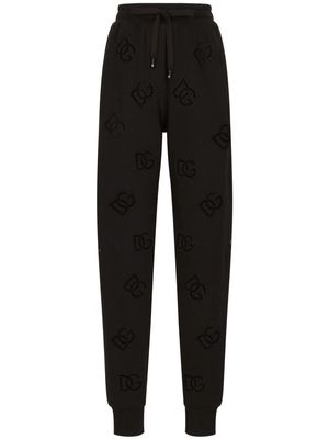 Dolce & Gabbana logo-embroidered drawstring-waistband track pants - Black