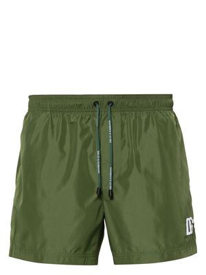 Dolce & Gabbana logo-embroidered swim shorts - Green