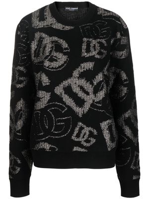 Dolce & Gabbana logo intarsia-knit jumper - Black