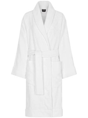 Dolce & Gabbana logo-jacquard bathrobe - WHITE/BEIGE