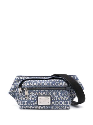 Dolce & Gabbana logo-jacquard belt bag - Blue