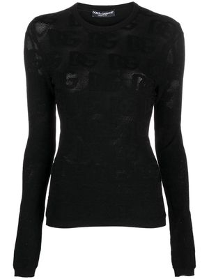 Dolce & Gabbana logo-jacquard knitted top - Black