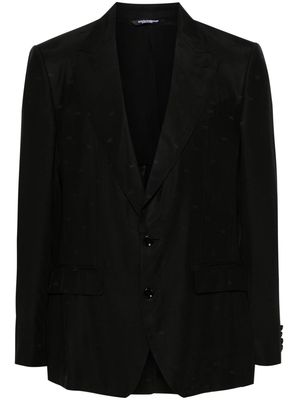 Dolce & Gabbana logo-jacquard silk blazer - Black