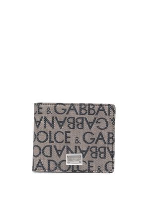 Dolce & Gabbana logo jacquard wallet - Brown