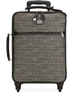 Dolce & Gabbana logo jacquard zipped luggage - Grey