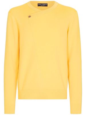 Dolce & Gabbana logo-motif virgin-wool jumper - Yellow
