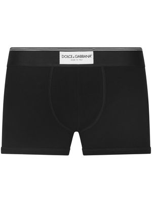 Dolce & Gabbana logo-patch cotton boxer briefs - Black