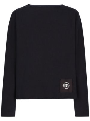 Dolce & Gabbana logo-patch cotton sweatshirt - Blue