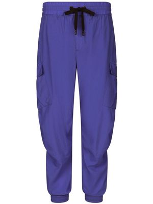 Dolce & Gabbana logo-patch drawstring track pants - Blue