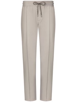 Dolce & Gabbana logo-patch drawstring track pants - Grey