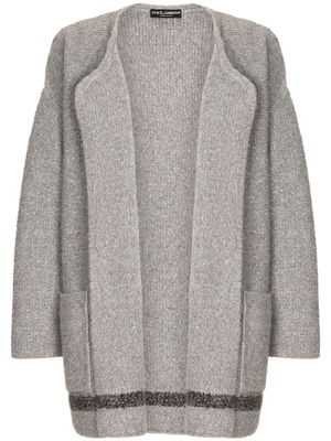 Dolce & Gabbana logo-patch drop-shoulder jumper - Grey