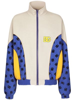 Dolce & Gabbana logo-patch knit sports jacket - Neutrals