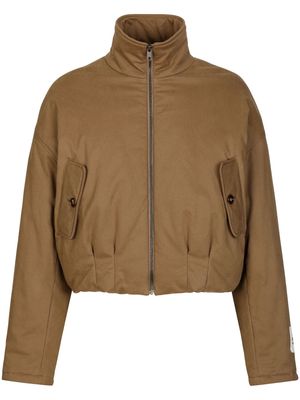 Dolce & Gabbana logo-patch padded jacket - Brown