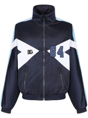Dolce & Gabbana logo-patch panelled sports jacket - Blue