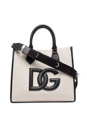 Dolce & Gabbana logo-patch shopper bag - Neutrals