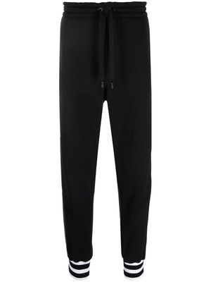 Dolce & Gabbana logo-patch side-stripe sweatpants - Black