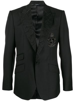 Dolce & Gabbana logo-patch tuxedo blazer - Black