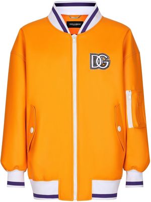 Dolce & Gabbana logo-patch varsity jacket - Orange