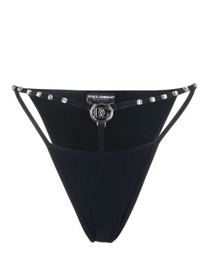 Dolce & Gabbana logo-plaque bikini bottoms - Black
