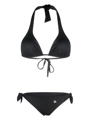 Dolce & Gabbana logo-plaque bikini set - Black