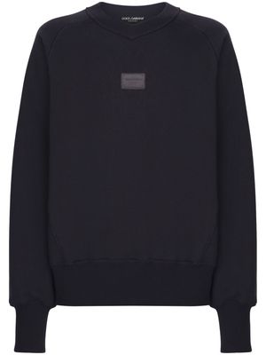 Dolce & Gabbana logo-plaque cotton sweatshirt - Blue