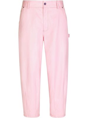 Dolce & Gabbana logo-plaque cropped trousers - Pink