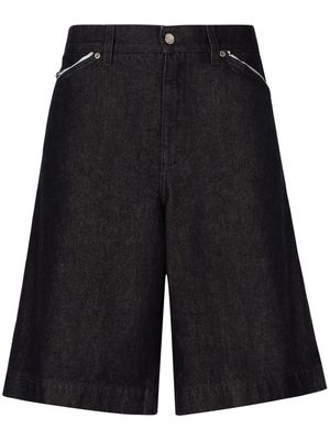 Dolce & Gabbana logo-plaque denim bermuda shorts - Black