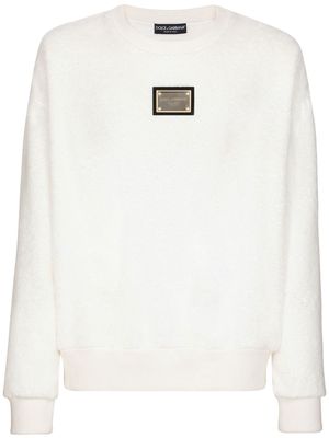 Dolce & Gabbana logo-plaque detail sweatshirt - White