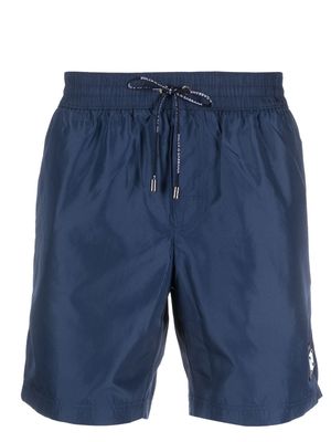 Dolce & Gabbana logo-plaque drawstring swim shorts - Blue