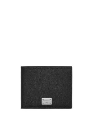 Dolce & Gabbana logo-plaque grained wallet - Black