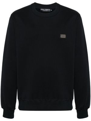 Dolce & Gabbana logo-plaque jersey sweatshirt - Blue