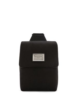 Dolce & Gabbana logo-plaque mini backpack - Black