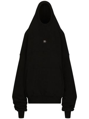 Dolce & Gabbana logo-plaque oversized hoodie - Black