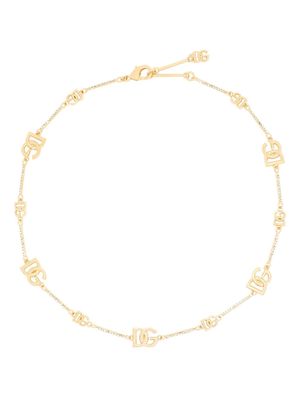 Dolce & Gabbana logo-plaque polished necklace - Gold