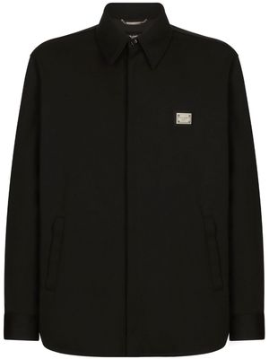 Dolce & Gabbana logo-plaque shirt jacket - Black