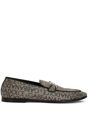 Dolce & Gabbana logo-plaque slippers - Brown