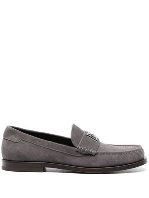 Dolce & Gabbana logo-plaque suede loafers - Grey