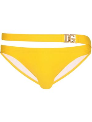 Dolce & Gabbana logo-plaque swimming briefs - Yellow