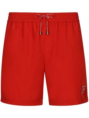 Dolce & Gabbana logo-plaque swimming shorts - Red