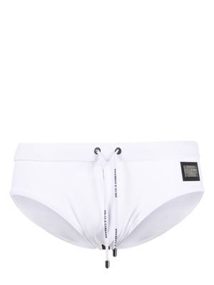 Dolce & Gabbana logo-plaque swimming trunks - White