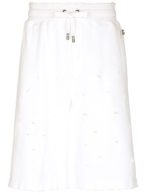Dolce & Gabbana logo-plaque track shorts - White