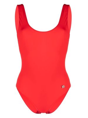 Dolce & Gabbana logo-plaque U-neck swimsuit - Red